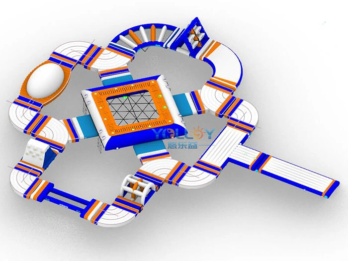 Mejor solución de agua inflable Park Deportes Acuáticos diversión obstáculos en 17x20m cubriendo la zona