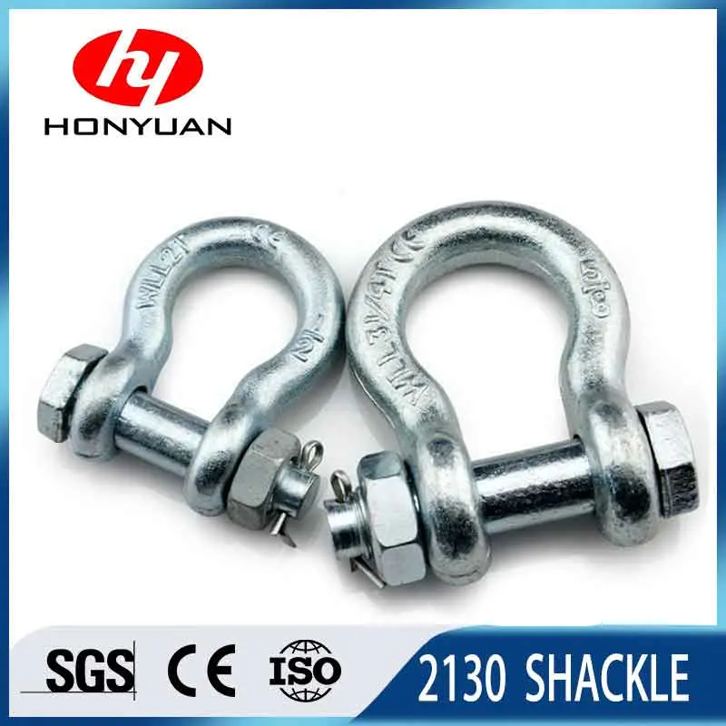 High Strength G2130 Us Type Bow Type Shackle Bolt Safety Anchor Shackle
