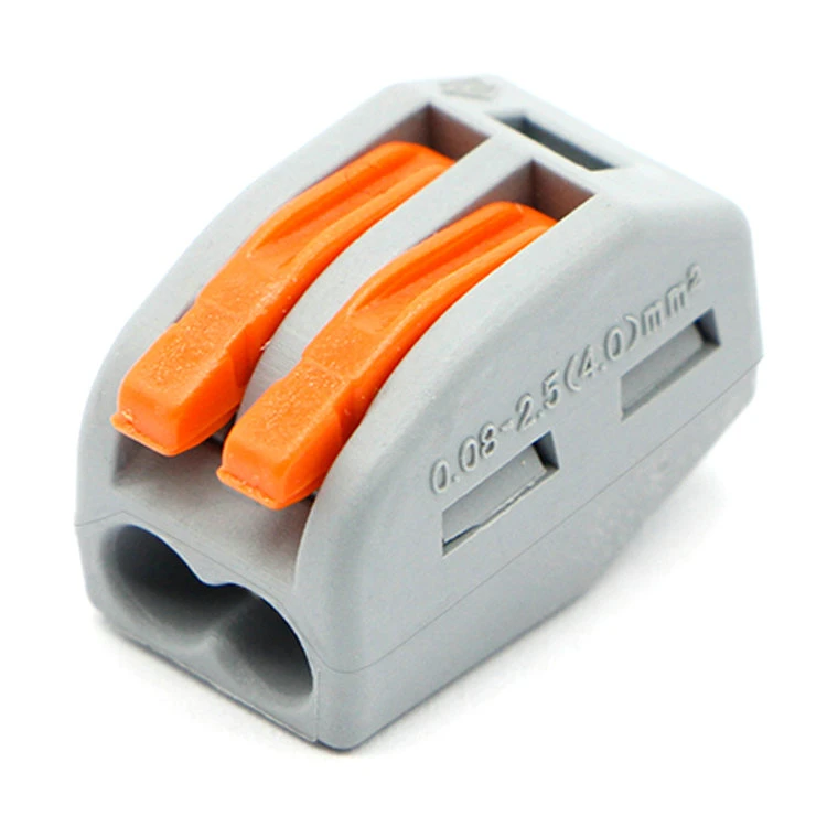 2 Pin Rail Type Wire Joint Connector Press Type Orange Wire Connector Terminal Quick Splice Wire Connector Box