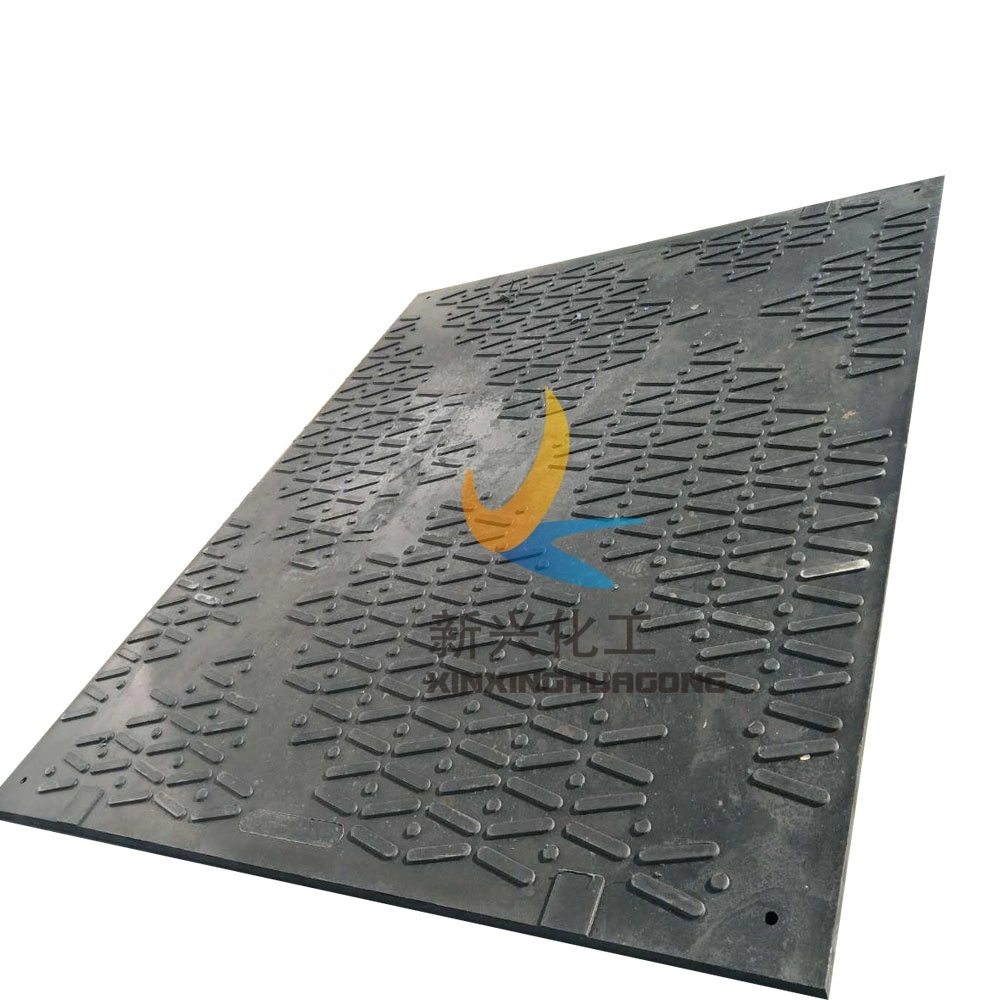 3000*2500mm Anti- Slip Oil Drilling Rig Mats, Heavy Duty Plastic Engineering Ground Protection Mats, 4X8 Black Mats for Ground Protection