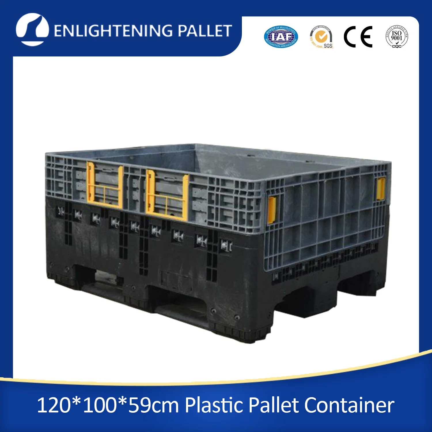 1200*1000mm Used Collapsible Vented Plastic Pallet Box Bulk Container