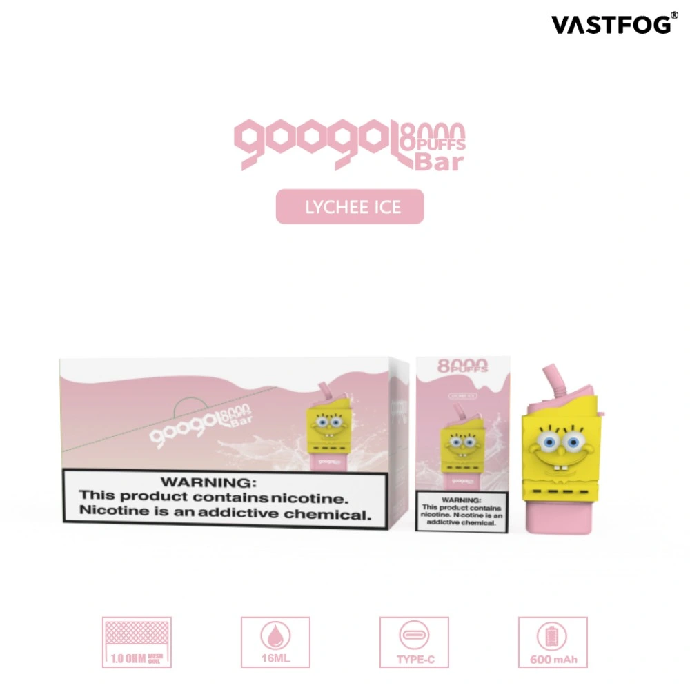 2023 New Coming Factory Price Puff Bar Googol Bar 8000 Puffs Multi Fruit Juice Flavored Spongebob Type 16ml 600mAh Disposable E Cigarette Vaporizer