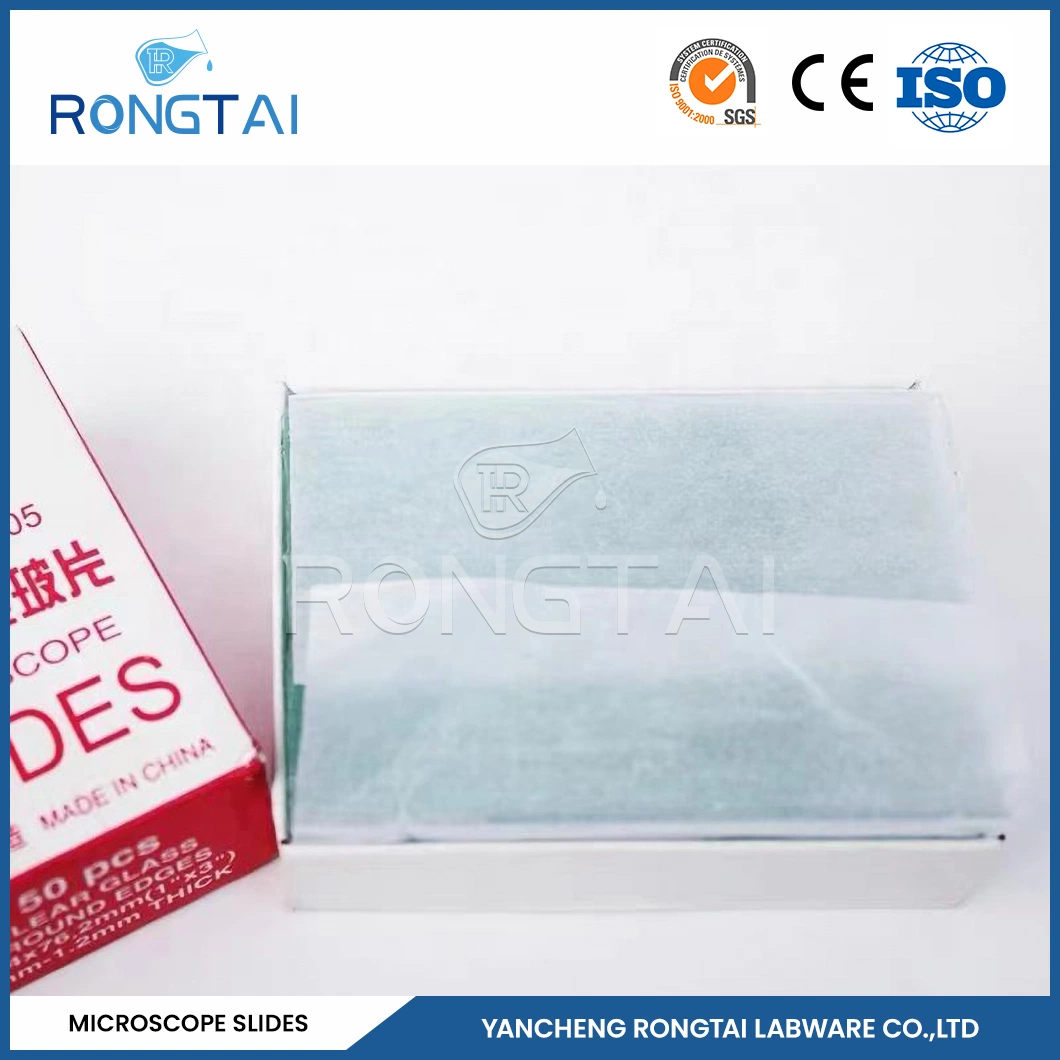 Rongtai Positive Charge Microscope Slide Wholesale/Supplierr Parasitology Microscope Slides China 7101 7102 7105 7107 7109 Disposable Medical Microscope Slide