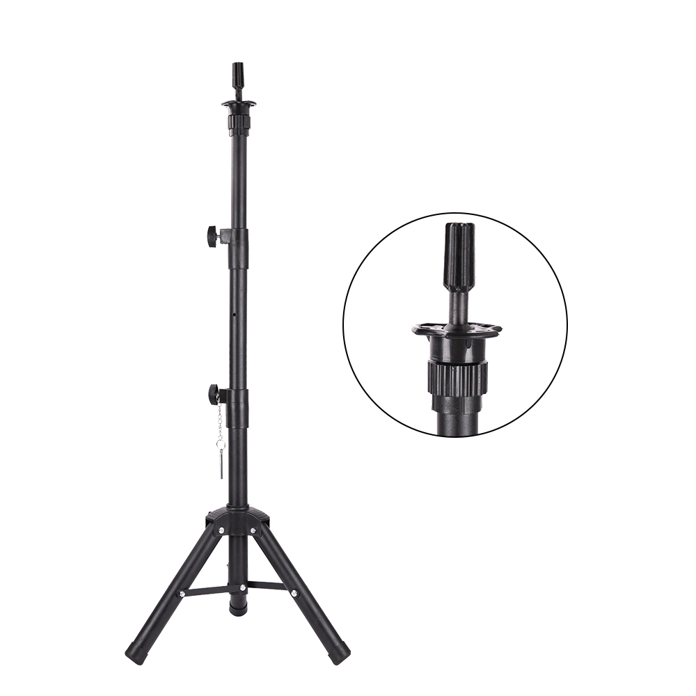 Black 55 Inch Adjustable Tripod Stand Holder Mannequin Head Tripod Hairdressing Training Head Holder Wig Stands Tool