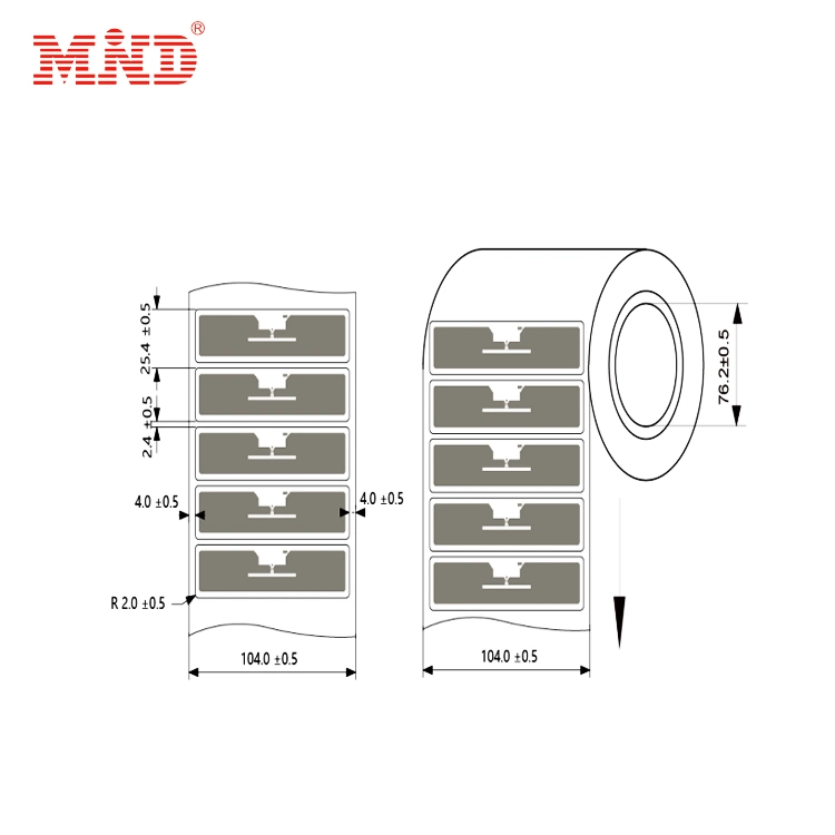 RFID 93*19mm UHF H9 Chip Inlay / Label / Sticker Tag for Asset Warehousing