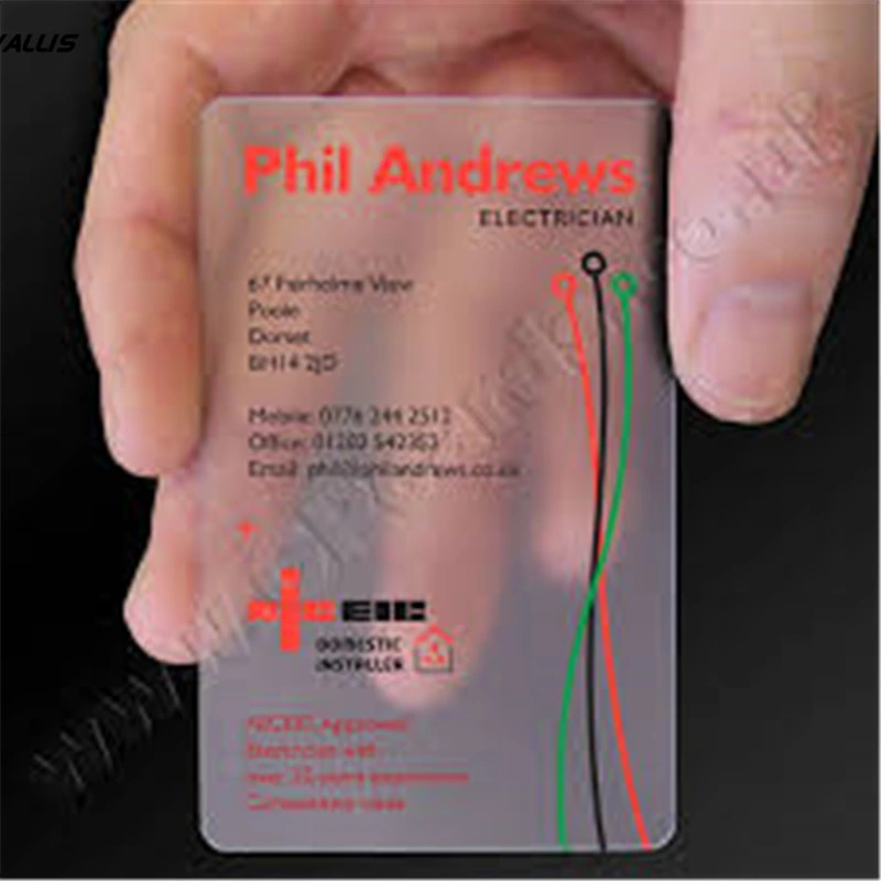 Cmyk Full Color Printing PVC Clear RFID NFC Frosted Card, Transparent Visit Business Card Printing