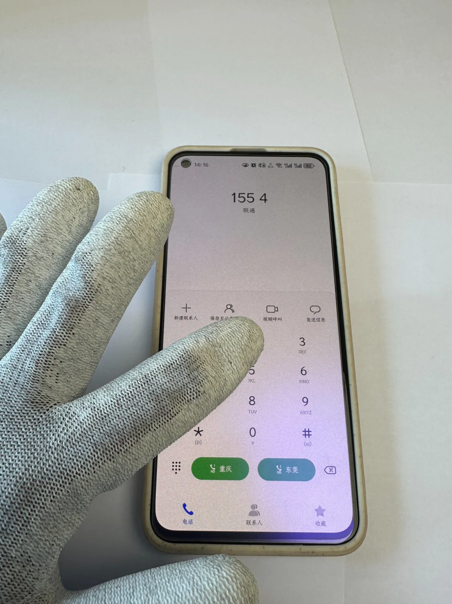 Hand-Liebe Großhandel Touchscreen Carbon-Faser weiß PU Palm DIP ESD-Beschichtung Handschuhe für Auto-Reparatur