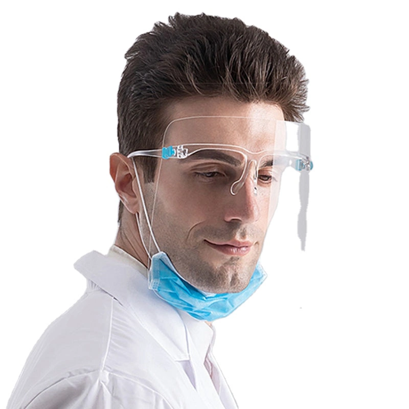 Clear Plastic Glasses Frame Anti Liquid Splash Reusable Facemask Protective Faceshield Transparent Clear Face Cover