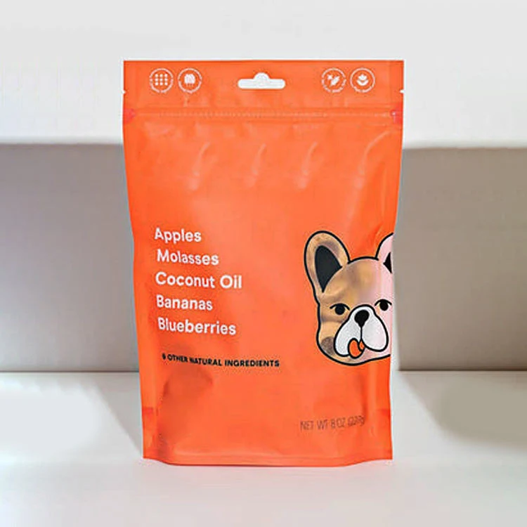 Custom Pet Dog Food Smell Proof Plastic Bag Dog Treats Zipper Packing