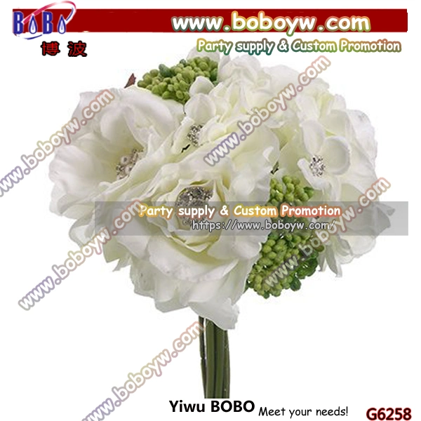 Produtos de promoção de casamento de flores artificiais decorativos de flores artificiais de Flores Rose Flor (G6205)