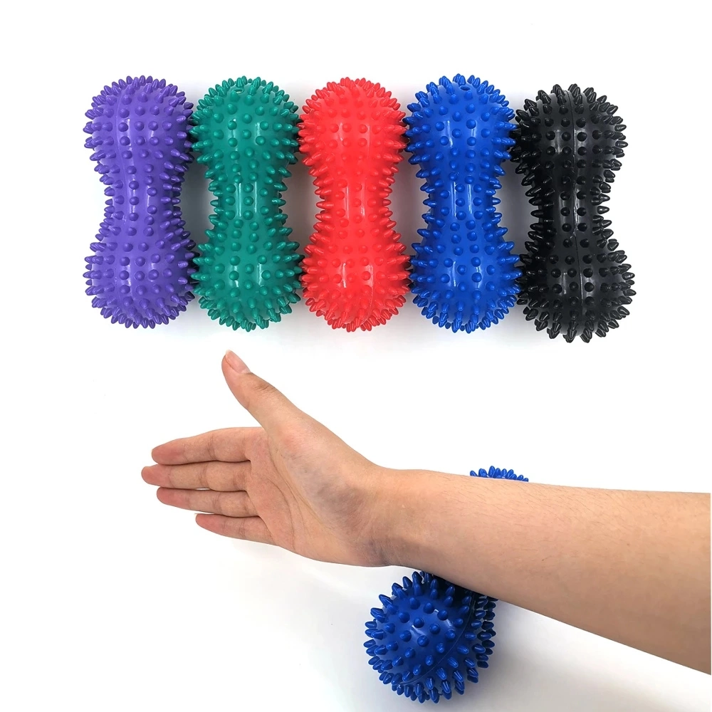 Peanut Shape Massage Yoga Sport Fitness Ball Durable PVC Stress Relief Body Hand Foot Spiky Massager Trigger Point Foot Pain