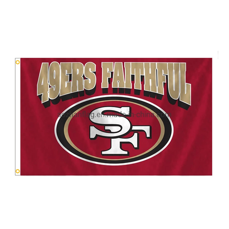 Custom Polyester 3*5 Custom NFL SF San Francisco 49ers Fútbol Banderas de equipo