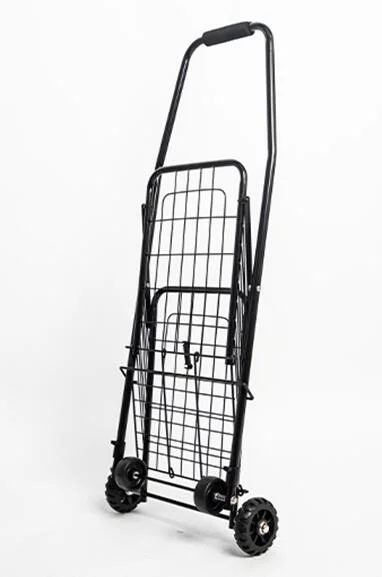 Carrito plegable de metal para supermercado en China, ideal para transportar alimentos