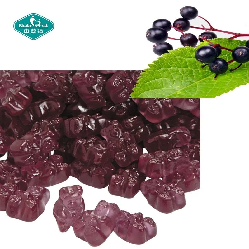 Immune System Support Custom Label Organic Sambucus Black Elderberry Vitamin C Zinc Gummies