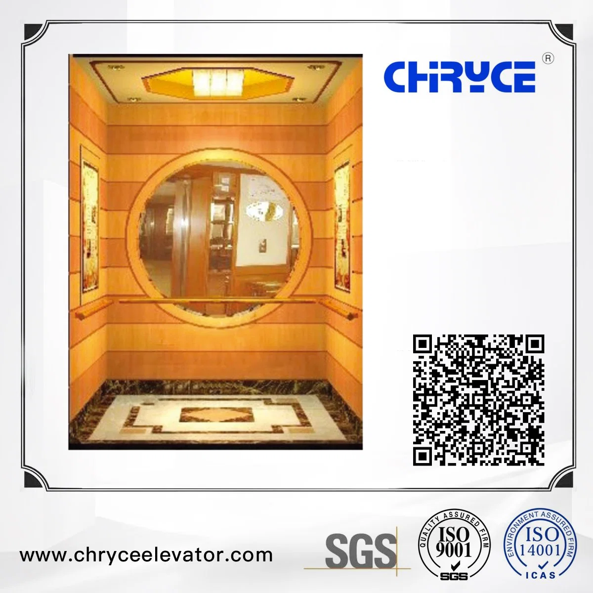 Gearless Traction Home Passenger Elevator Lift with Small Machine Room