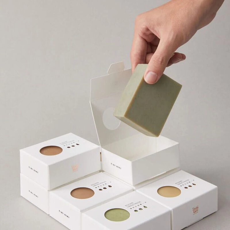Cajas pequeñas de Mini-paquete Blanco jabón Caja de papel Embalaje al por mayor