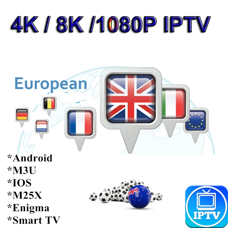 Professionelles italienisches 4K-Ott IPTV Abonnement mit 1300 Live USA UK Italien Espana Frankreich Schweden Dänemark Norwegen Finnland IPTV Kanäle Unterstützung IPTV für alle Geräte
