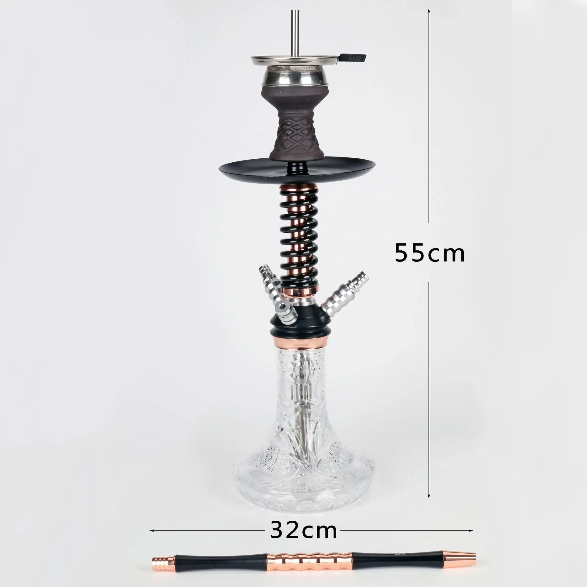 Hookah 3 Hose Shisha Spring Sheesha Complete Set with Hookah Bowl Charcoal Holder