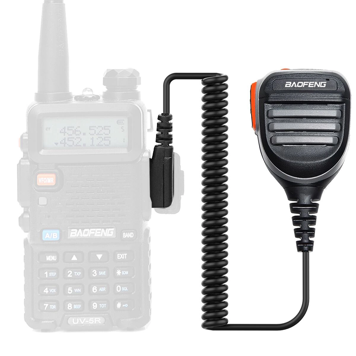 Baofeng AR-780 micrófono/altavoz naranja para UV-5r 888s UV-82 Puerto k Micrófono de mano de Walkie Talkie Fácil comunicación