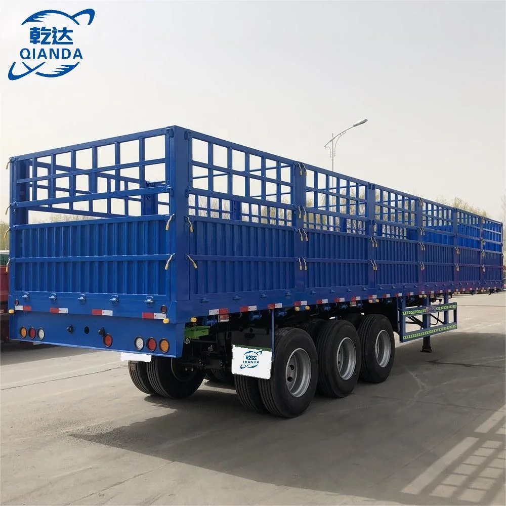 Chinese Factory Sells Brand New Flower Basket Semi Trailer Cargo Fence Trailer Transport 3 Axle Flower Basket for Sale in Nigeria