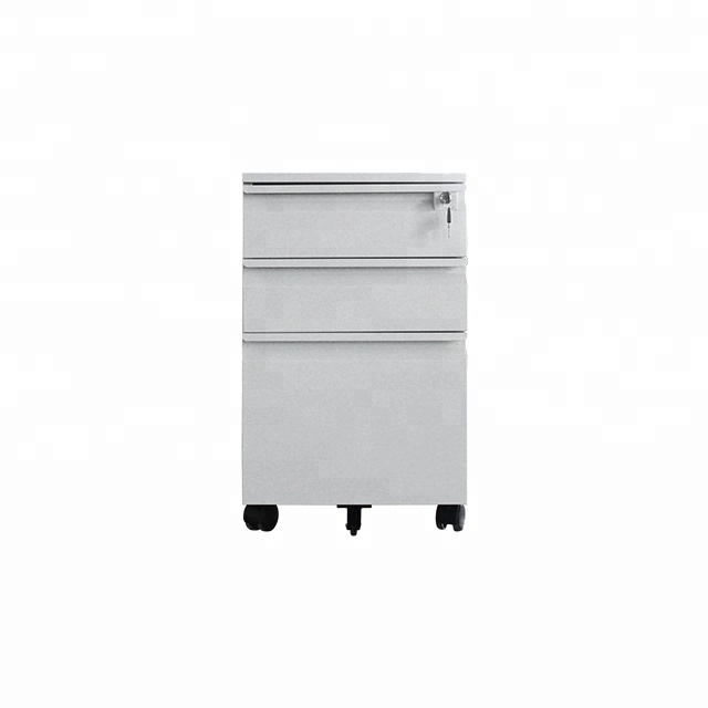 Commercial Metal Office Furniture 3 Drawer Steel Pedestal Mobile Movable Filing Storage Cabinet