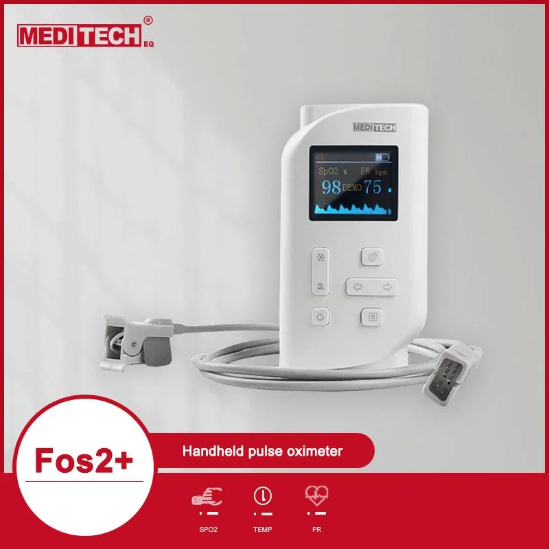 CE Approved Handheld Pulse Oximeter with Temperature Probe