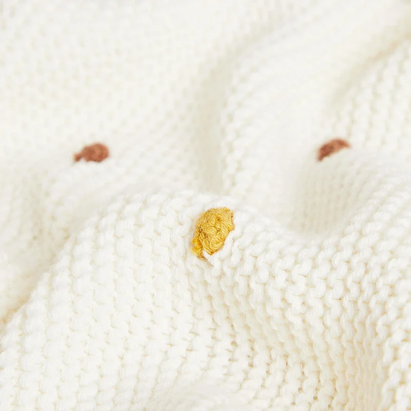 New Design Super Soft Hollow Small Holes Fashion Cotton Pointelle Chunky Organic Knit Baby Blanket