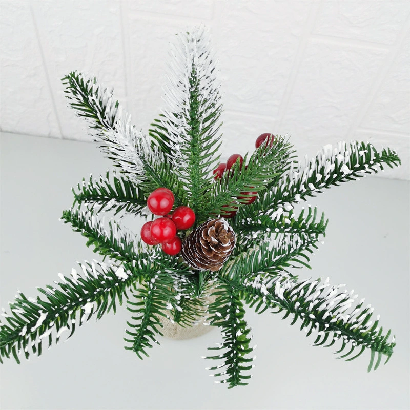 Pinecone Red frutas Natal decoração árvore pequena Natal Gift Office Decoração de Desktop Christmas Tree