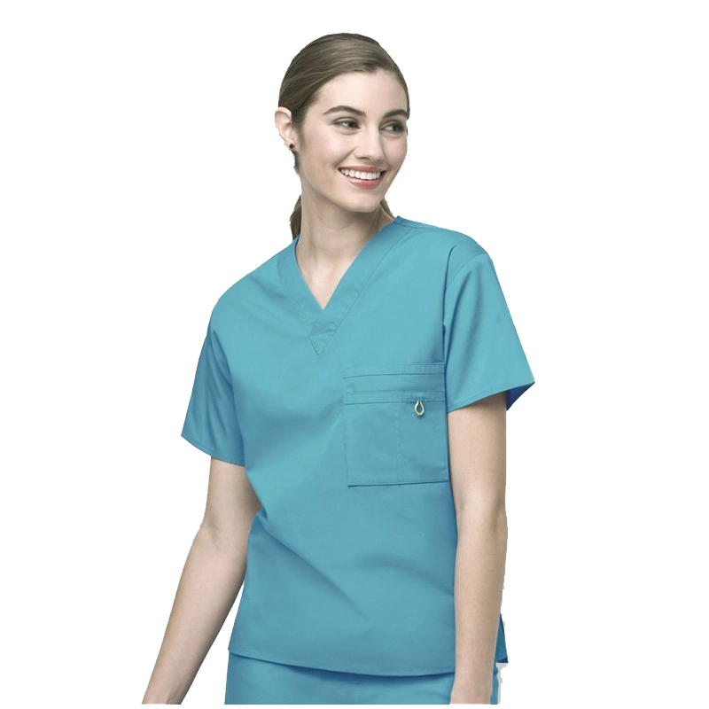 Camiseta de enfermería con cuello en V y túnica elástica para mujeres, uniforme de trabajo en el hospital