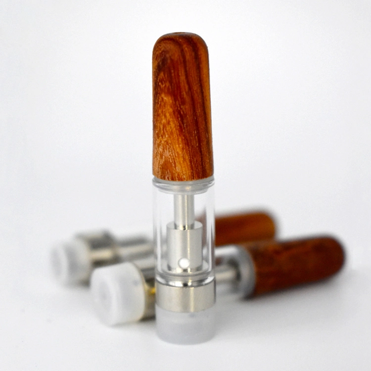 Wood Drip Tip 510 Thread in 0.5/1.0ml Oil Tank Ceramic Coil Cartomizer Disposable/Chargeable Vape Pen Cartridge