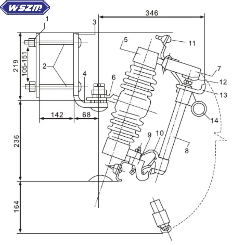 High Voltage Polymeric Outdoor Expulsion Drop-out Distribution Porcelain Fuse Cutout Series