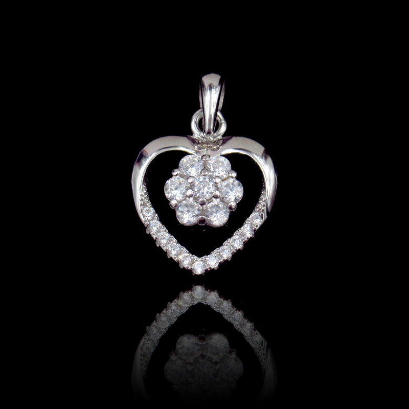 Special Sterling Silver Cubic Zirconia Treble Symbol Shaped Pendant for Singer Gift