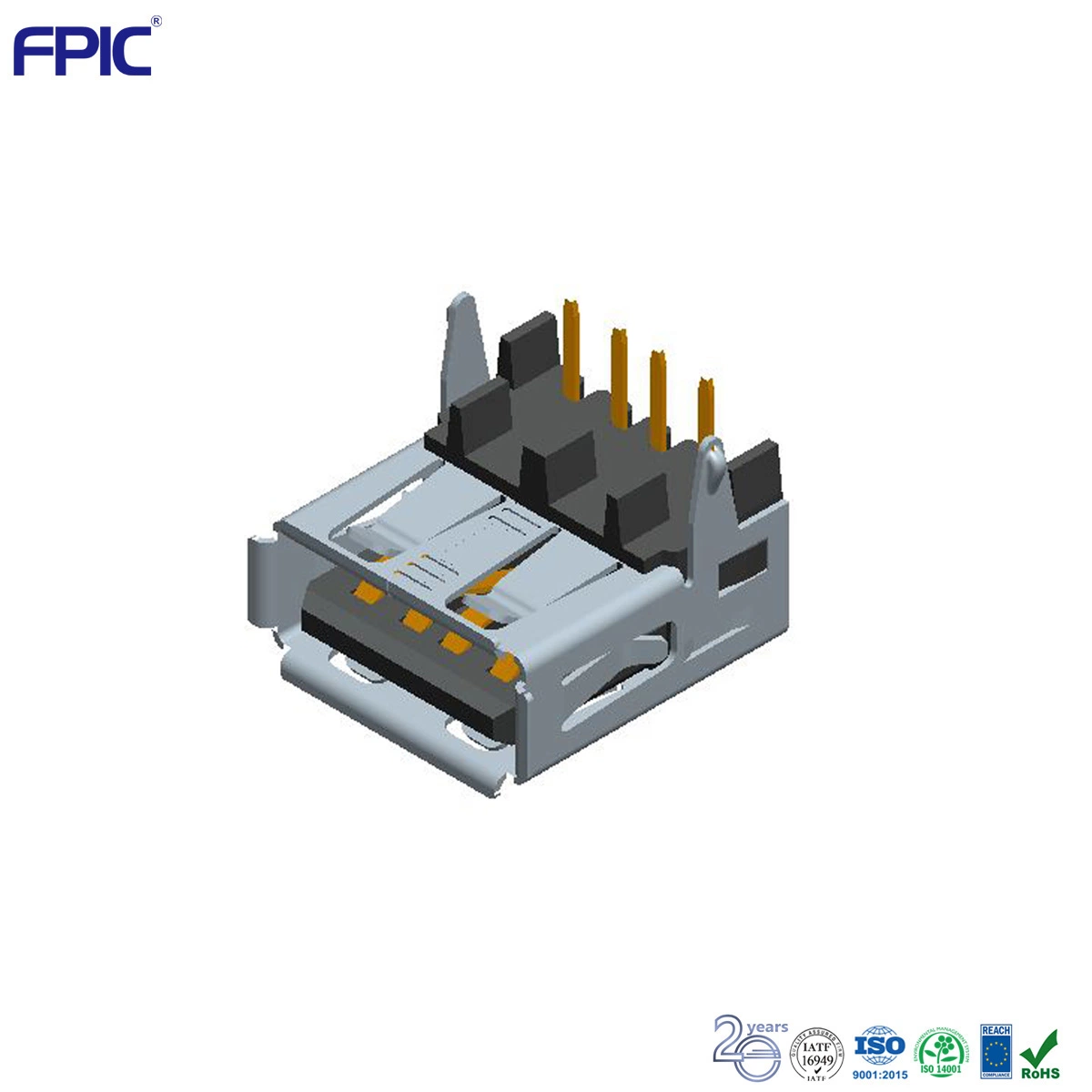 Electrónica de alta calidad de la toma USB Conector para teléfono móvil de carga rápida