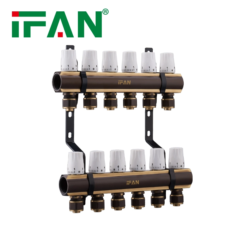 Ifan New Design Pipe Fitting 2-8 Ways Manifold Pex Brass Manifold