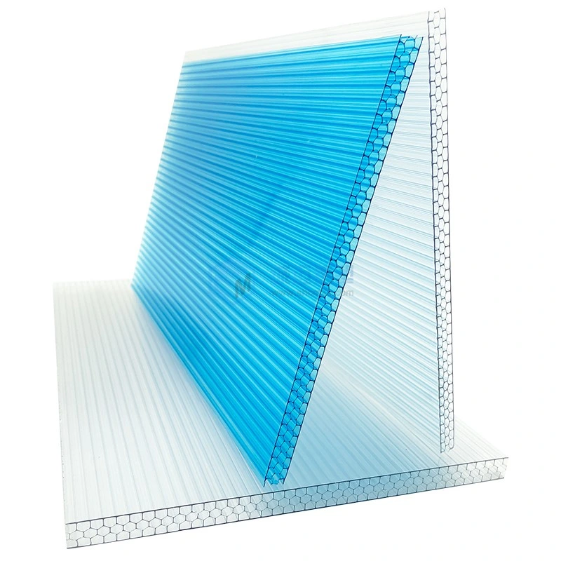 Hollow Plastic Sheet Polycarbonate Hollow Sheet UV 100% Bayer Material for Greenhouses Building Roofing