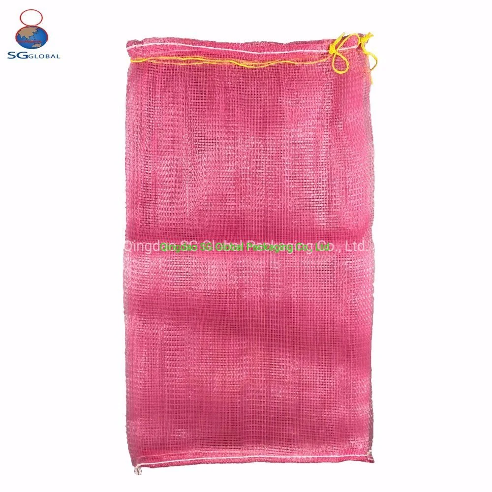 Grs SGS Factory Wholesale/Supplier Empty Plastic Drawstring Packing 25kg 50kg Firewood Vegetable Onion Potato Cabbage Fruit Orange PP Tubular Woven Leno Net Mesh Bag