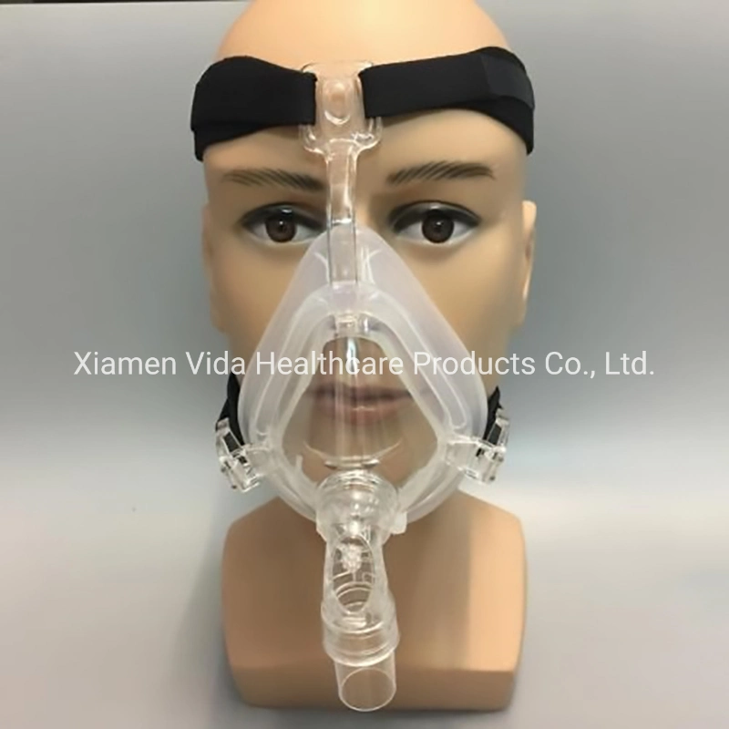 Le silicone Masque facial intégral pour l'apnée du sommeil CPAP Anti Ronflement de traitement avec casque réglable M taille L taille