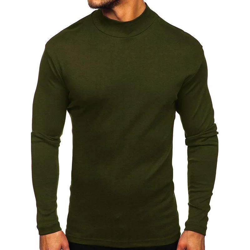 L'hiver de haute qualité à manches longues occasionnels plaine de réchauffage de vrac T Shirt pour hommes chemises en polyester