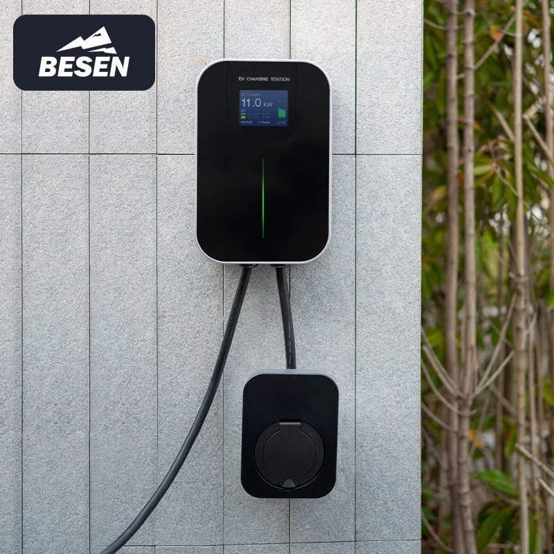 Fabricant de balais IP66 380V 11kw Point de chargeur EV Certification CE TUV RoHS Station de recharge de voiture électrique de type 2 IEC 62196 pour les utilisateurs domestiques.