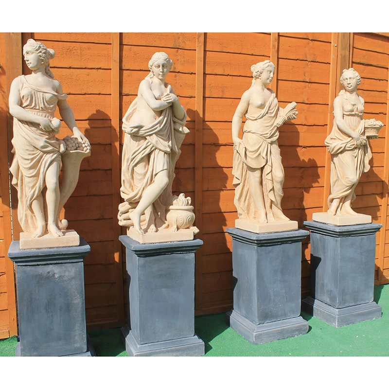 Factpry Skillful Manufacture White Marble Four Season White Marble Stone Statue Sculpture Outdoor Garden Decoration