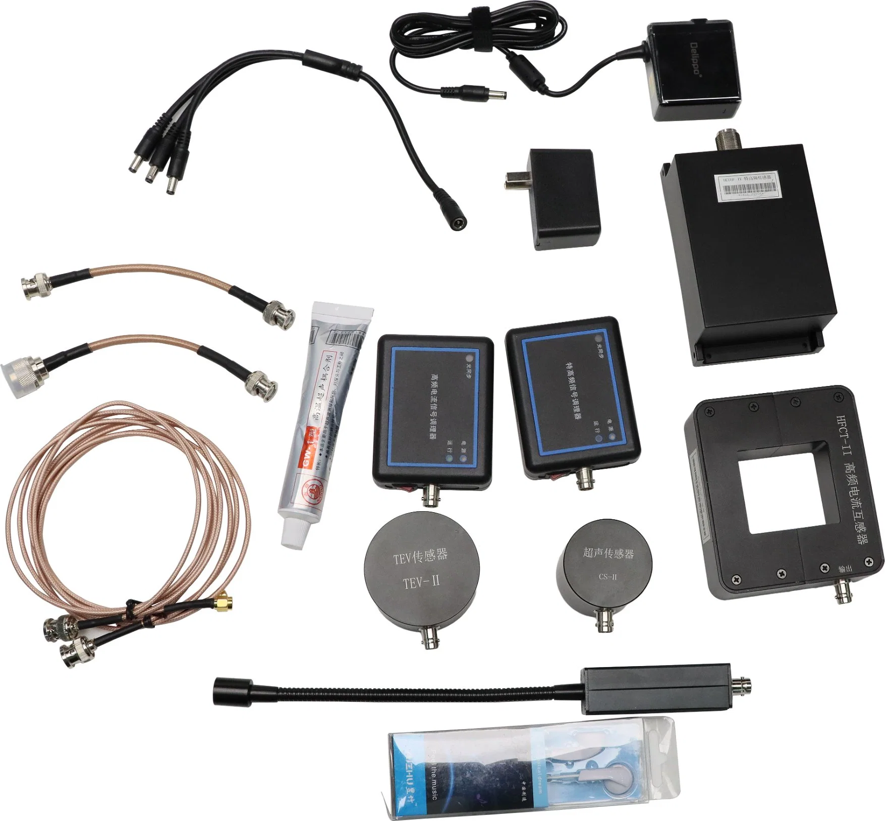 Teste PD portátil digital ultrasónico Ultra TEV Hfct Scan Dispositivo de teste de descarga parcial do sensor para o cabo Swich GIS Transformador de engrenagem