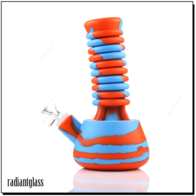 Silicone Extendable Neck Round Base Beaker Smoking Water Pipe