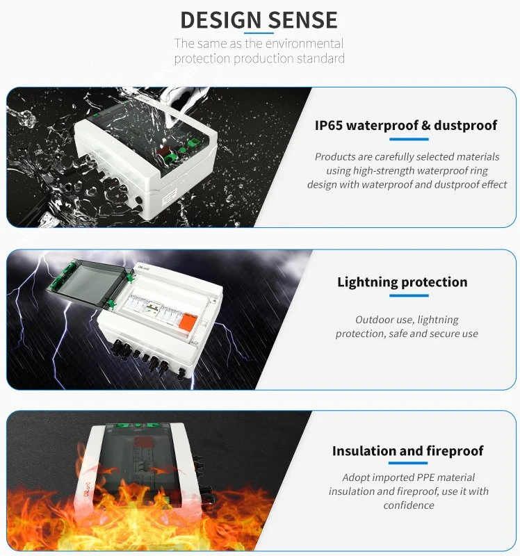 1000V 32A IP65 Waterproof 1 Strings Solar Power System Distribution Box Junction Box