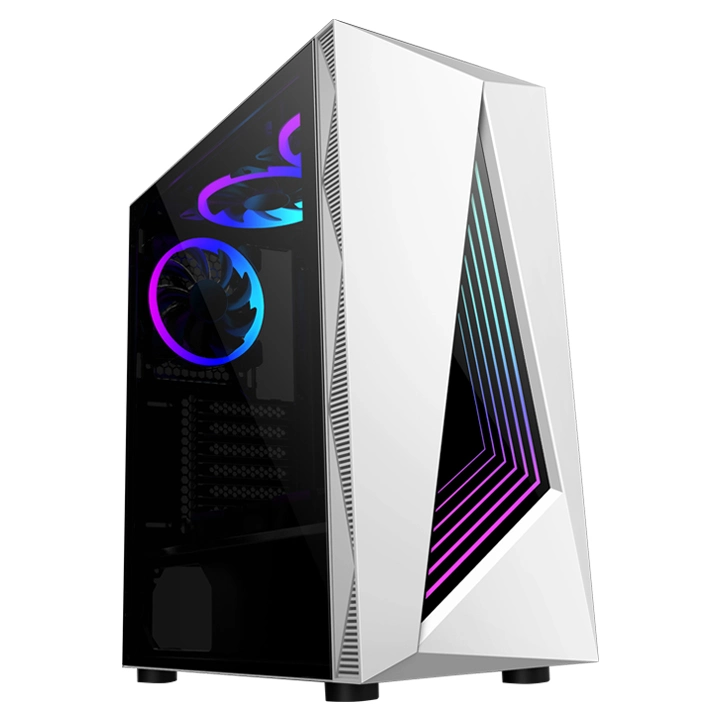 PC de juegos de ordenador de sobremesa ATX Gaming caso con una malla metálica