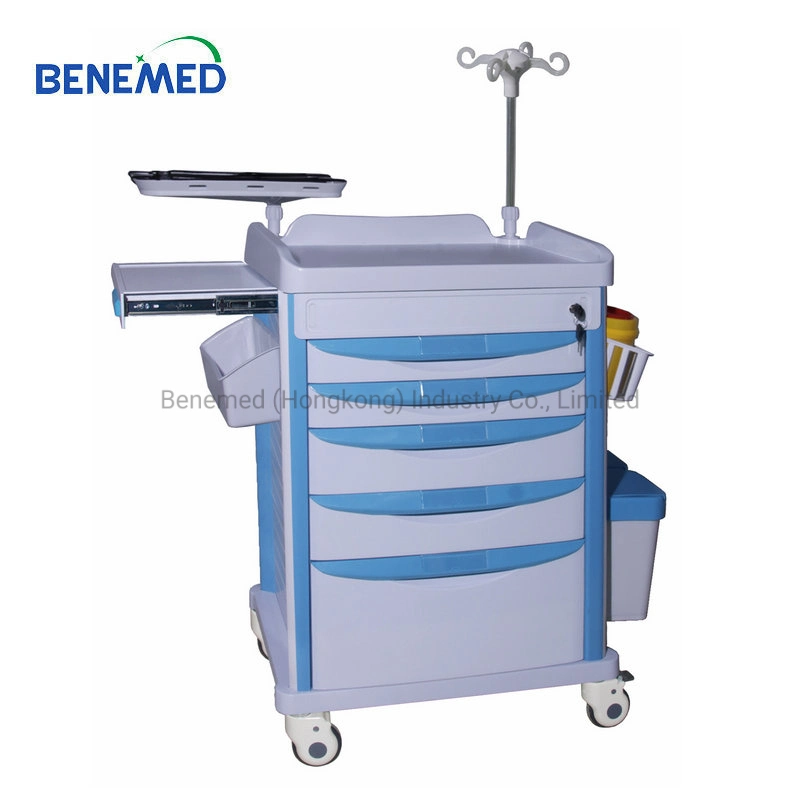 Good Quality Hospital ABS Plastic Mobile Emergency Trolley Bm-Et004