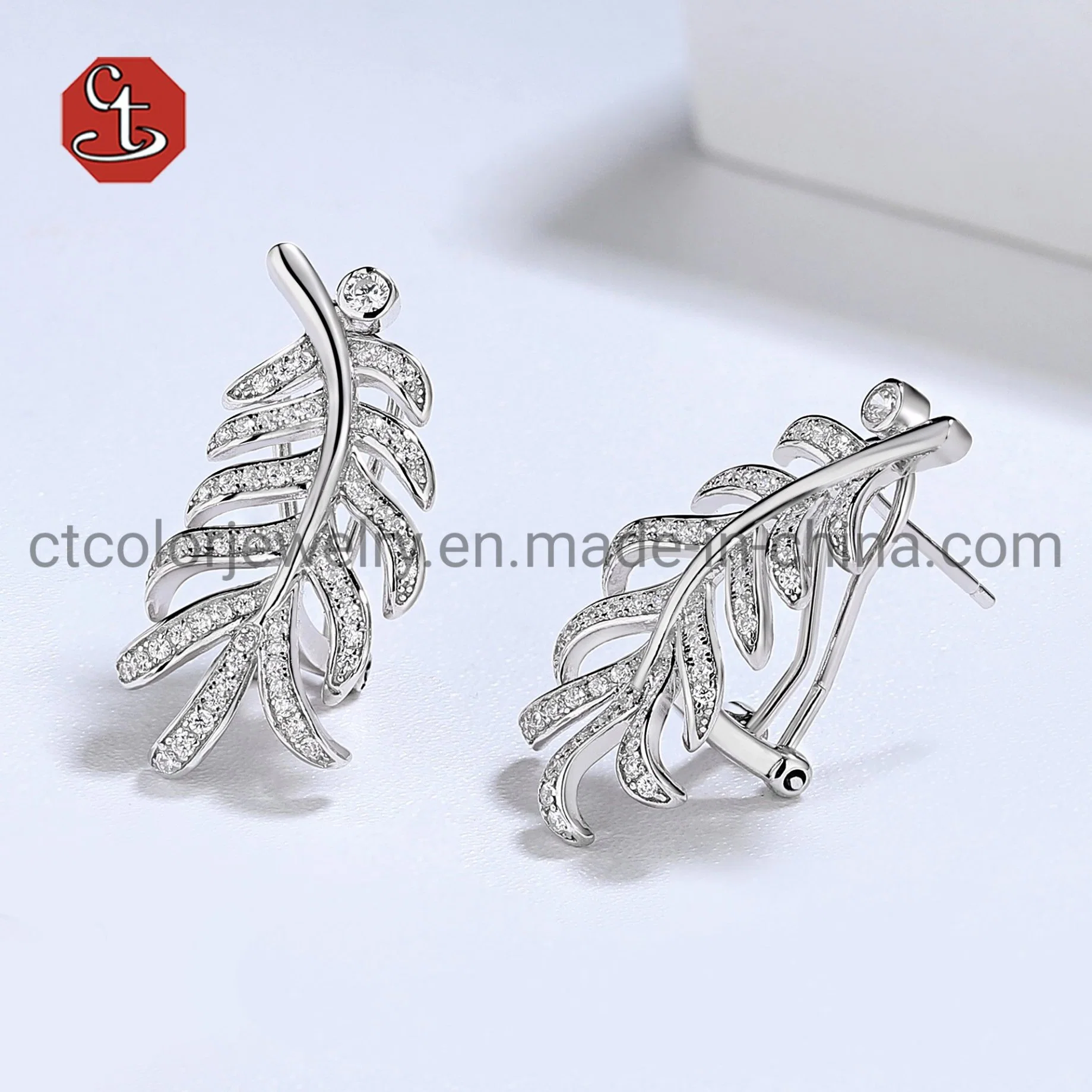 مجوهرات إكسسوارات أزياء خاصة 925 Sterling Silver مع CZ Leopard حلقات الأذن