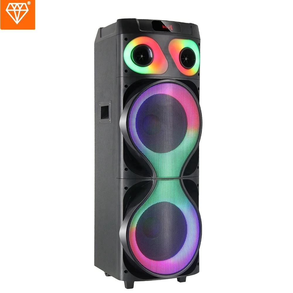 PA Speaker with Double 10 Inch Woofer Plasctic and Wood Rechargeable Battery