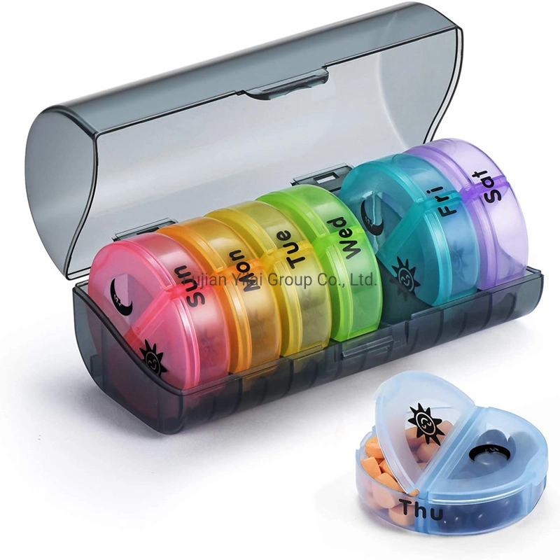 Weekly Pill Organizer 7 Day 2 Times a Day Large Daily Cases Plastic Pill Storage Box