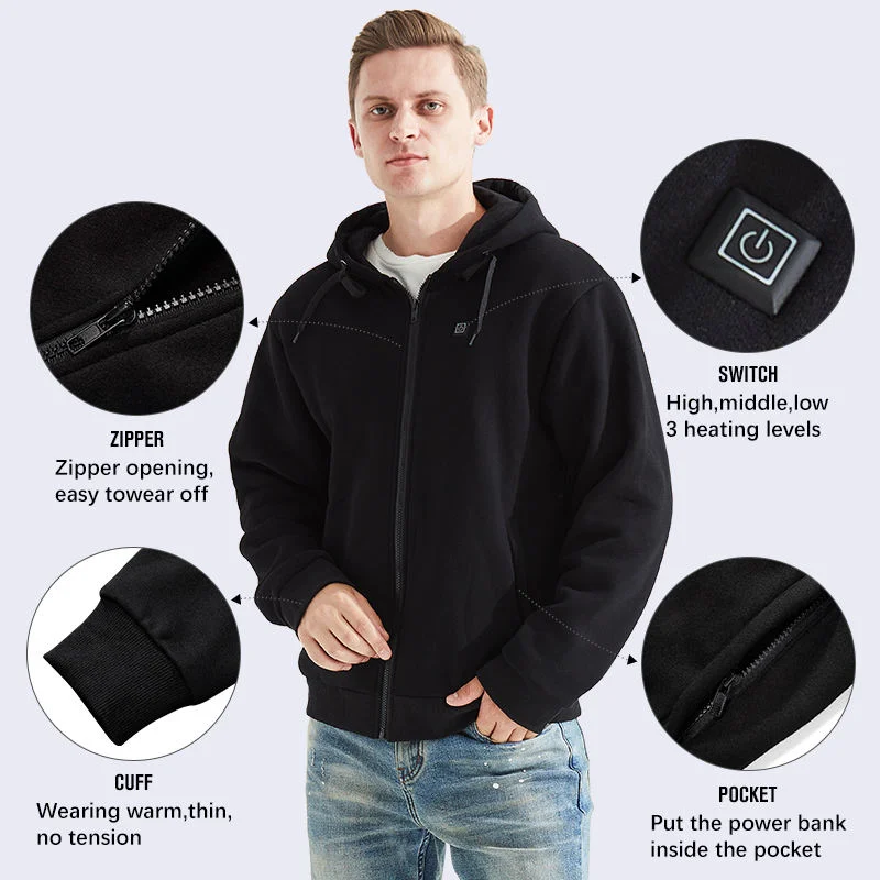 Custom Body Warmer Heated Pullover Hoodie Hooded Heated Sweater for Women Men