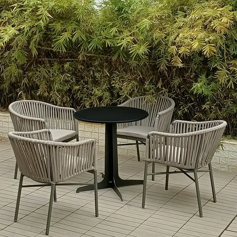 Round Small Poly Rattan Outdoor Table Set Patio Balcony Garden Custom Leisure Home Modern Rattan Patio Bistro Outdoor Garden Dining Furniture